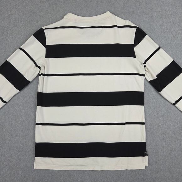 Sperry Mens Medium Stripe Long Sleeve Pocket T-Shirt Black and Off White - Picture 6 of 12